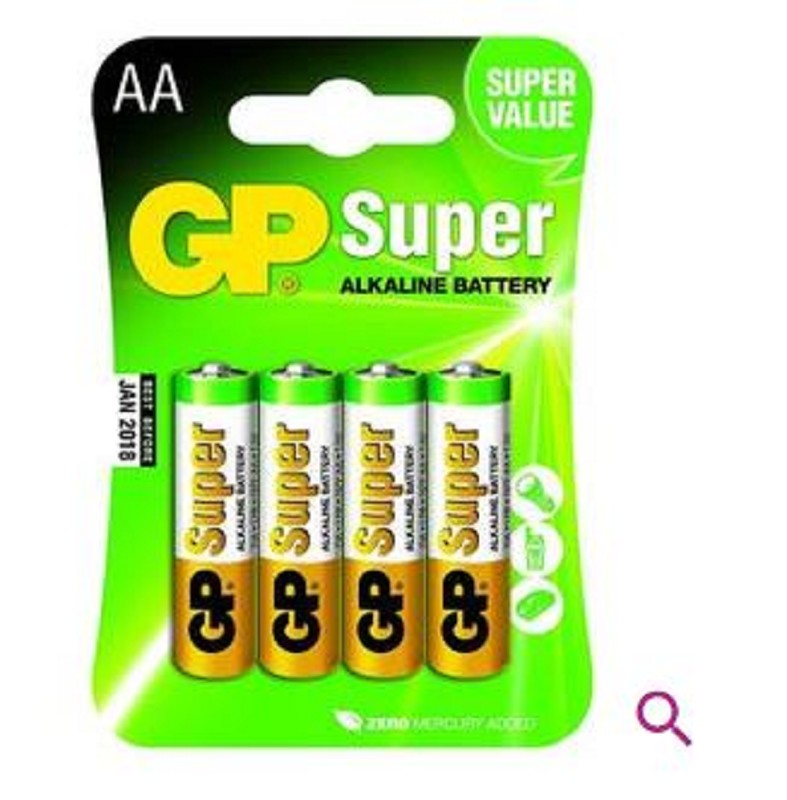 Batterij Alkaline Verpakt AA. Per Set á 4